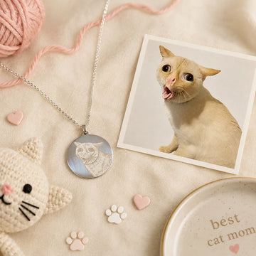 Collier personnalisé avec photo gravée – Pendentif rond souvenir